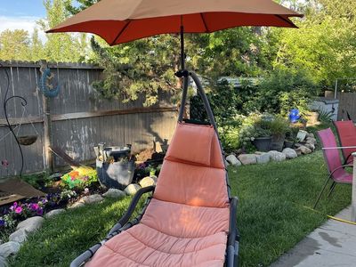 Outdoor Lounge Chair Swing with Umbrella - Relaxing Patio Seating