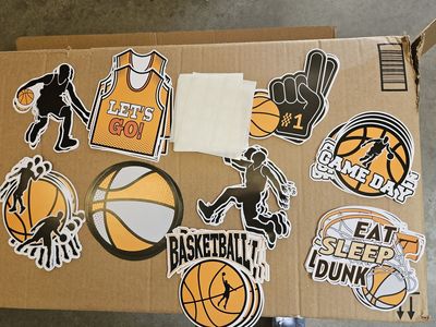 Men's silhouette basketball stickers