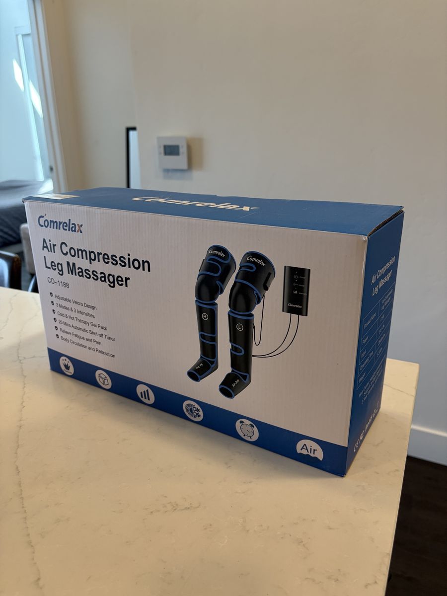 Comrelax CO-1188 Air Compression Leg Massager with Cold & Hot Therapy Gel Pack