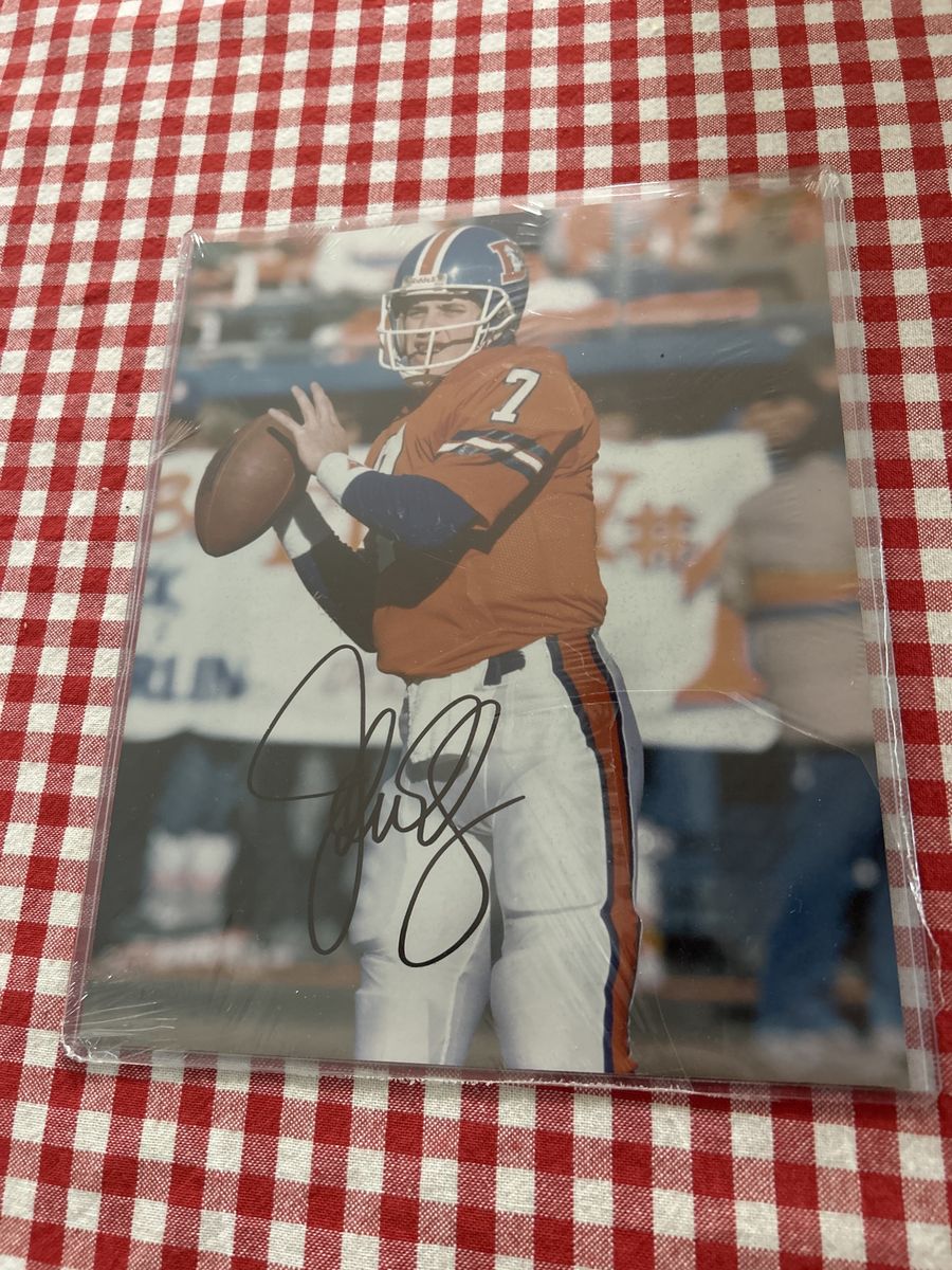 Vintage John Elway Autographed Denver Broncos Orange Crush Hand Signed Photo w/COA Certificate Auto 