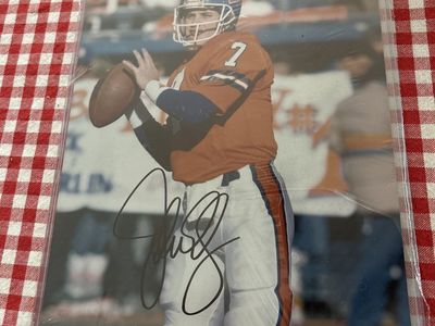 Vintage John Elway Autographed Denver Broncos Orange Crush Hand Signed Photo w/COA Certificate Auto