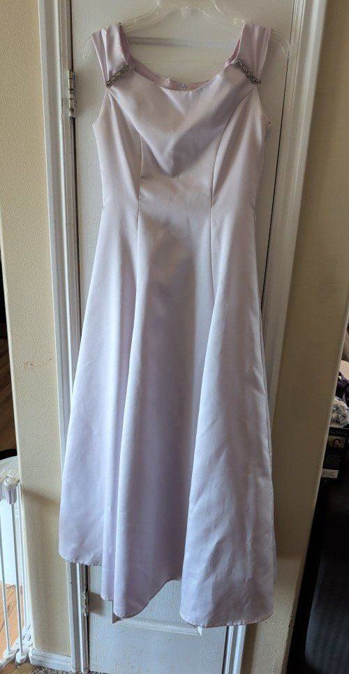 Vintage Night Scene California Light Purple Satin Formal Dress Size 7/8