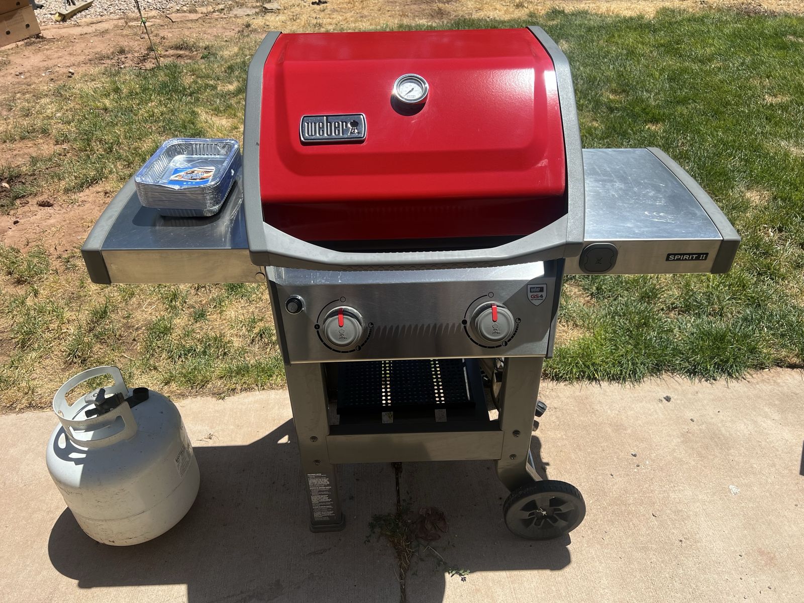 Weber Spirit II E-210 Propane Gas Grill - Red, 2 Burner Outdoor BBQ