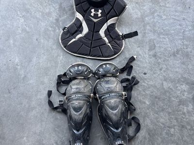 Under Armour Youth Catcher's Gear Set - Shin Guards, Chest Protector, Louisville Slugger Mask