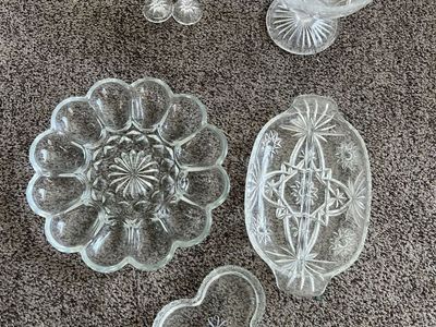 Glass Candy Dish, Serving Tray, Shot Glass