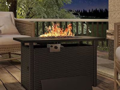 Rectangular Wicker Porpane Fire Pit-New In box