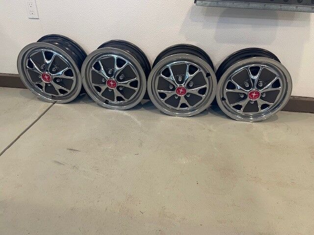 Original 1973 Ford Mustang Factory Wheels + Hubcaps – 14x6