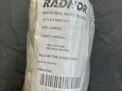 Radnor Industrial Work Gloves – LARGE (12-
