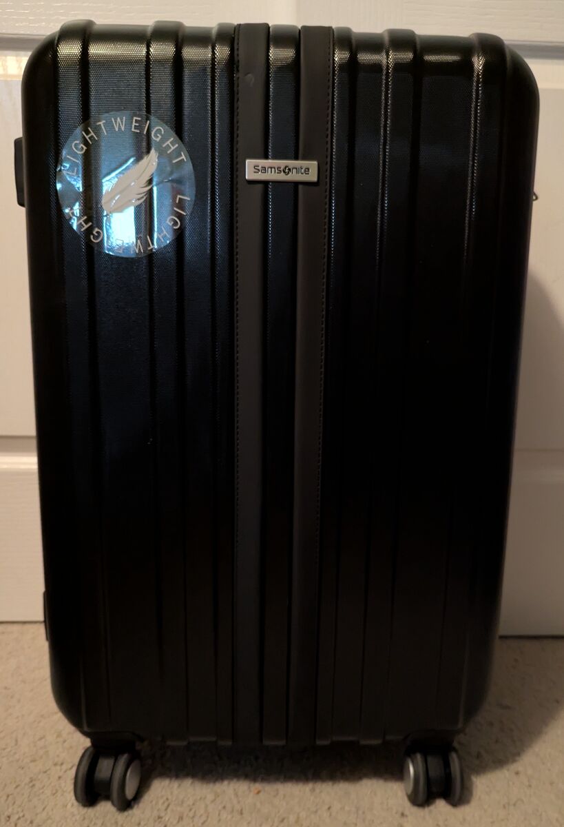 NEW Samsonite Lightweight Expandable 24" Hardside Spinner - Checked Luggage - Black