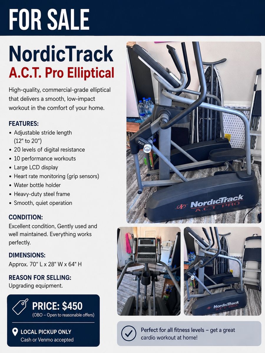 NordicTrack A.C.T. Pro Elliptical Trainer