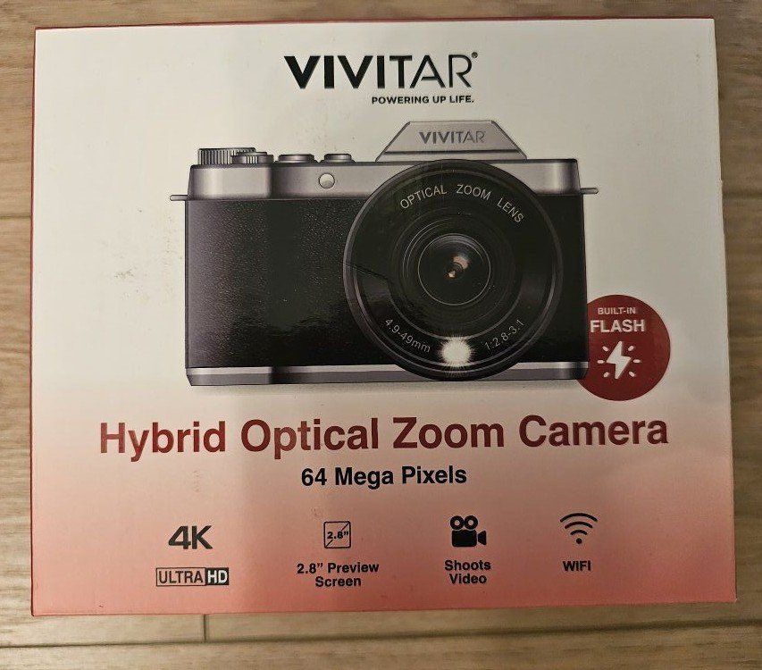 Vivitar 4K Hybrid Optical Zoom Camera 64MP 2.8" Screen WiFi Digital Camera