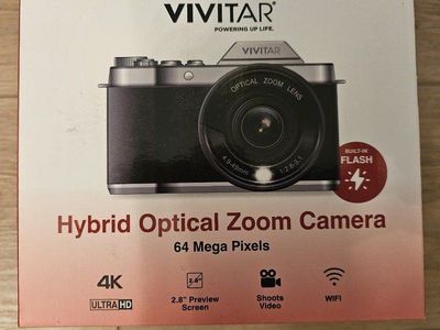 Vivitar 4K Hybrid Optical Zoom Camera 64MP 2.8" Screen WiFi Digital Camera