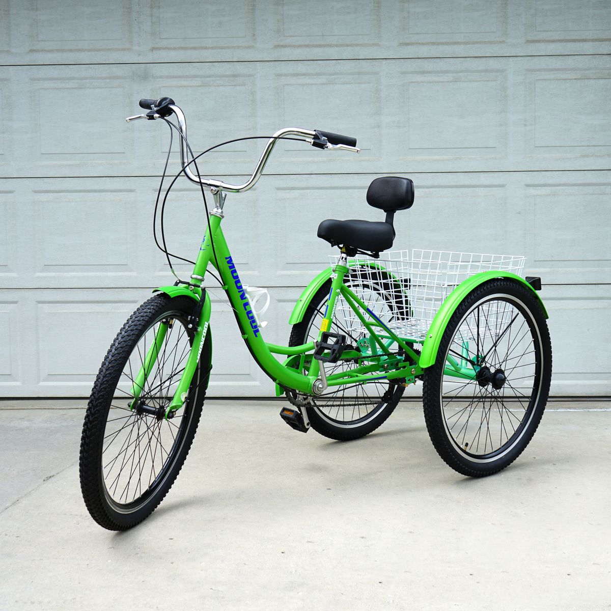 MoonCool 26" 7-Speed Adult Tricycle + Folding Hitch Rack & Extras Senior Trike