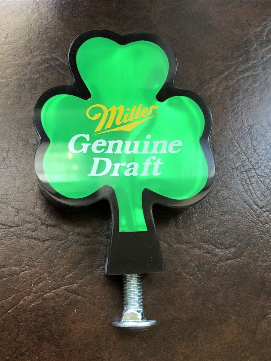 Miller Genuine Draft Irish Clover Beer Tap Handle