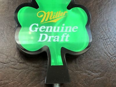 Miller Genuine Draft Irish Clover Beer Tap Handle