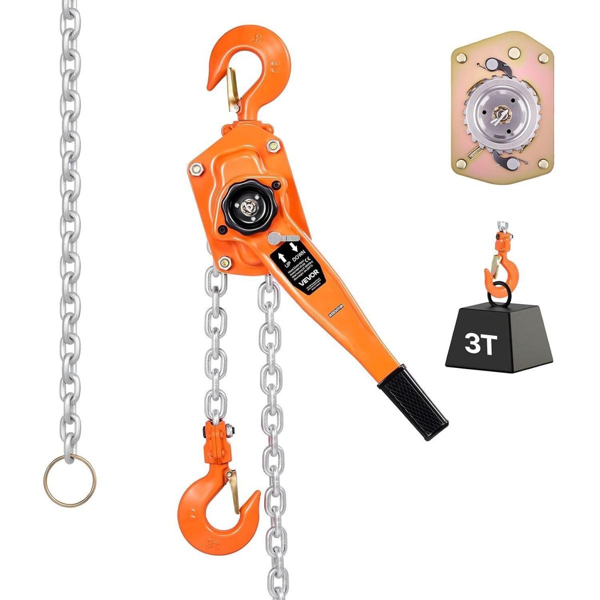 164 - 3 ton, 20 ft, VEVOR Manual Lever Chain Hoist