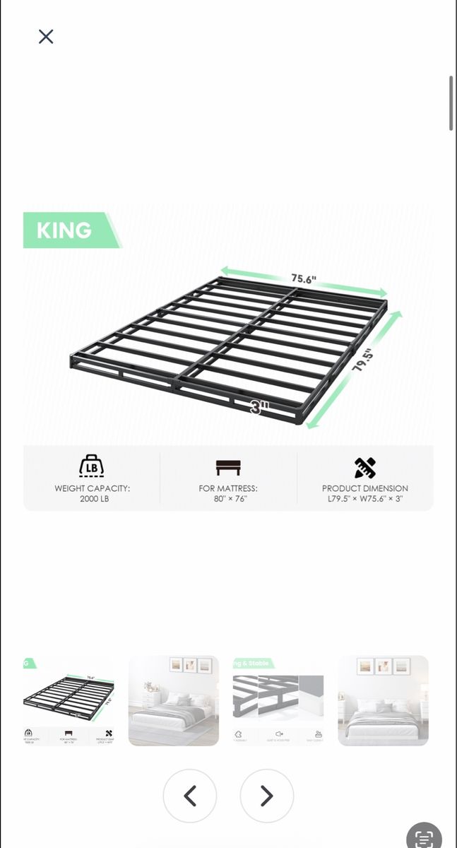QEROMY king size metal box spring