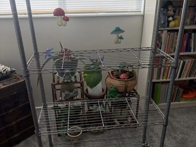 Wire shelving on wheels