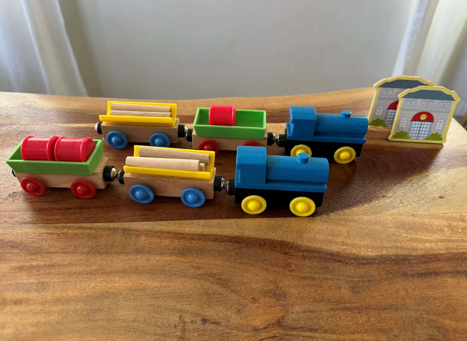 First Learning Wooden Trains - 6 Train Cars