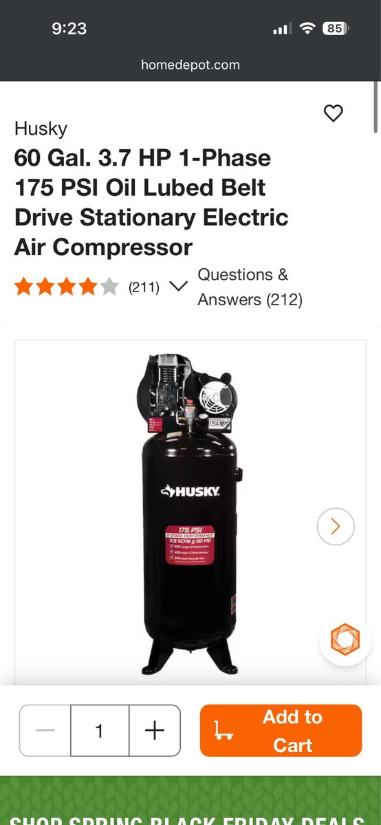 Husky 60 Gallon Air Compressor