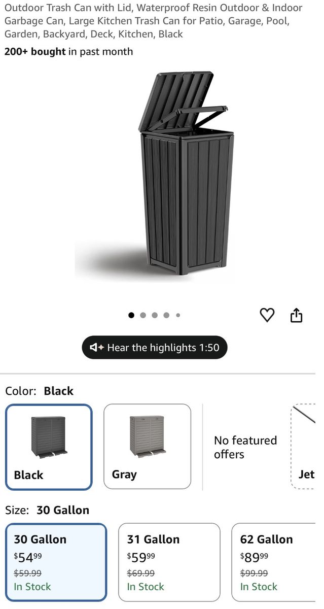 Outdoor Trash Can with Lid