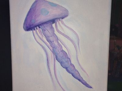 Original Jellyfish Painting – 8x11 Canvas, Hand Painted