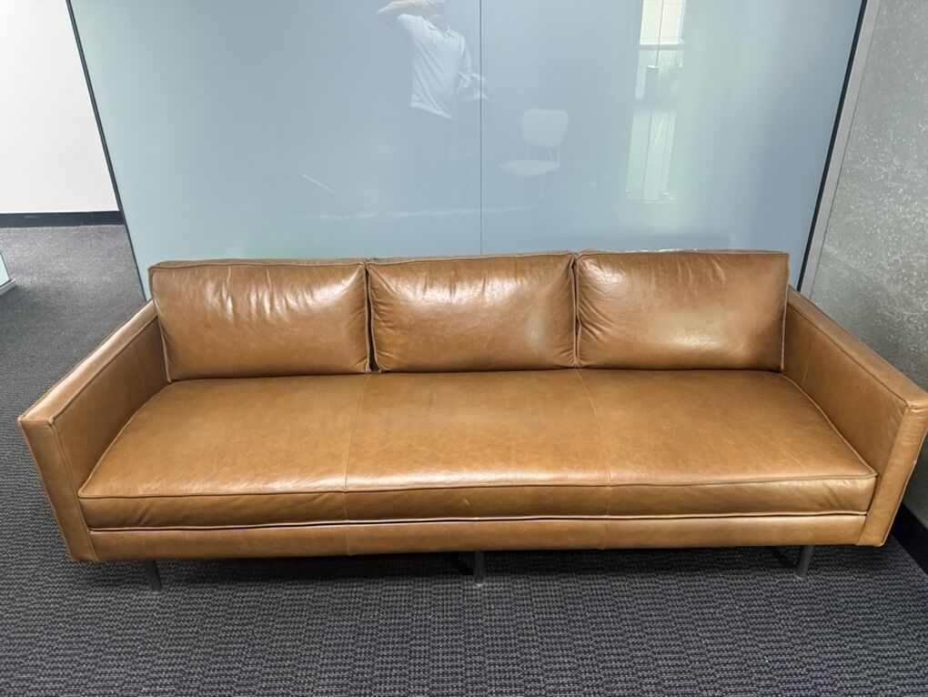West Elm Axel leather sofa