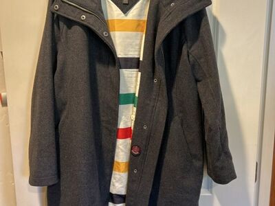 Pendleton Charcoal Wool Blend Coat Medium