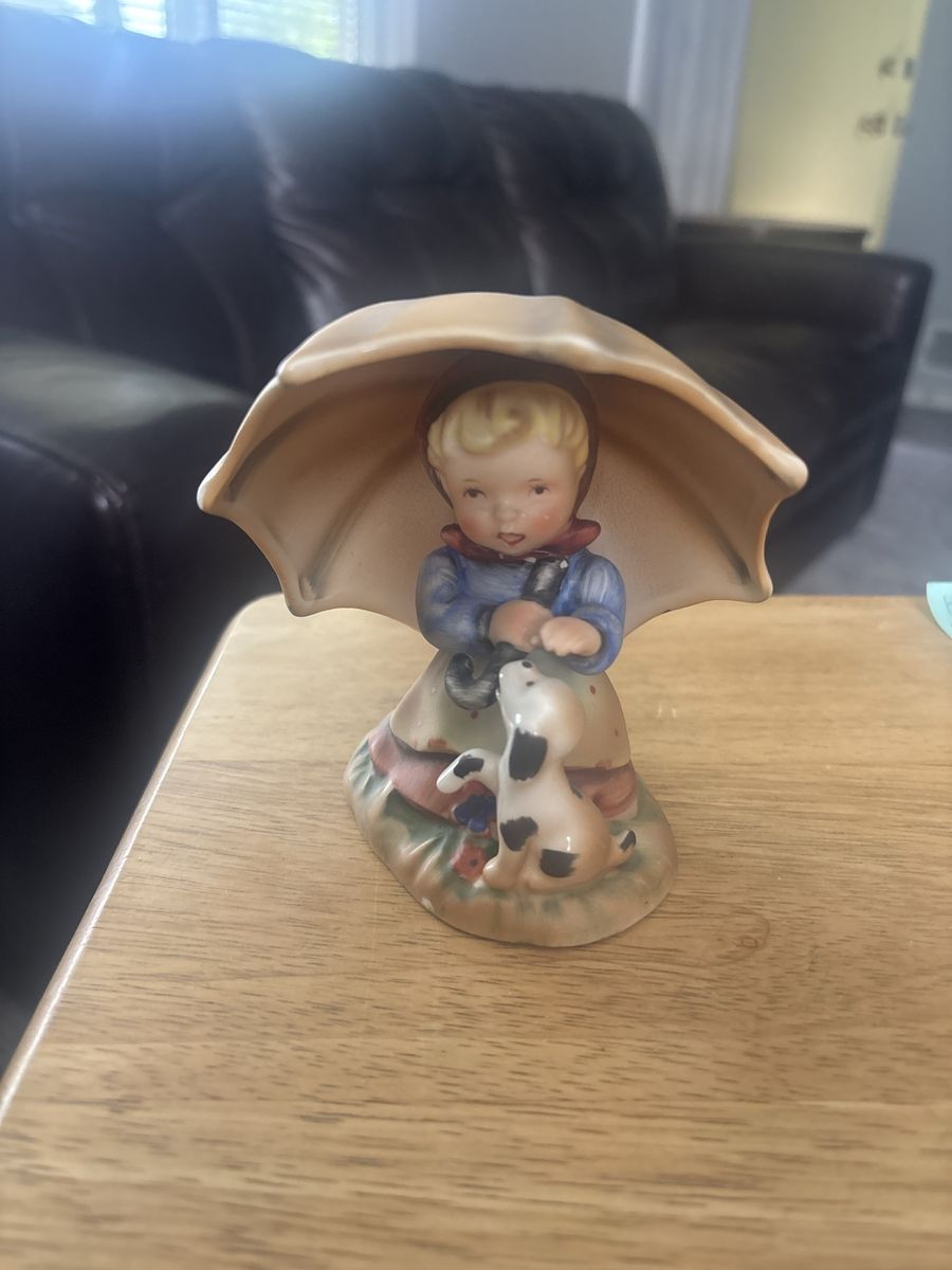 Vintage Goebel Hummel Figurine Girl with Umbrella & Dog