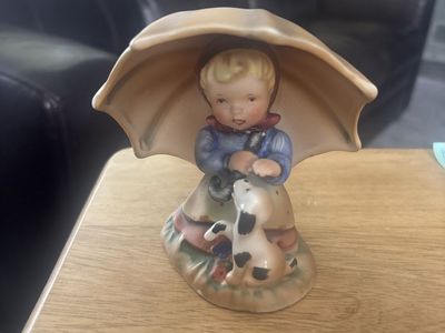 Vintage Goebel Hummel Figurine Girl with Umbrella & Dog