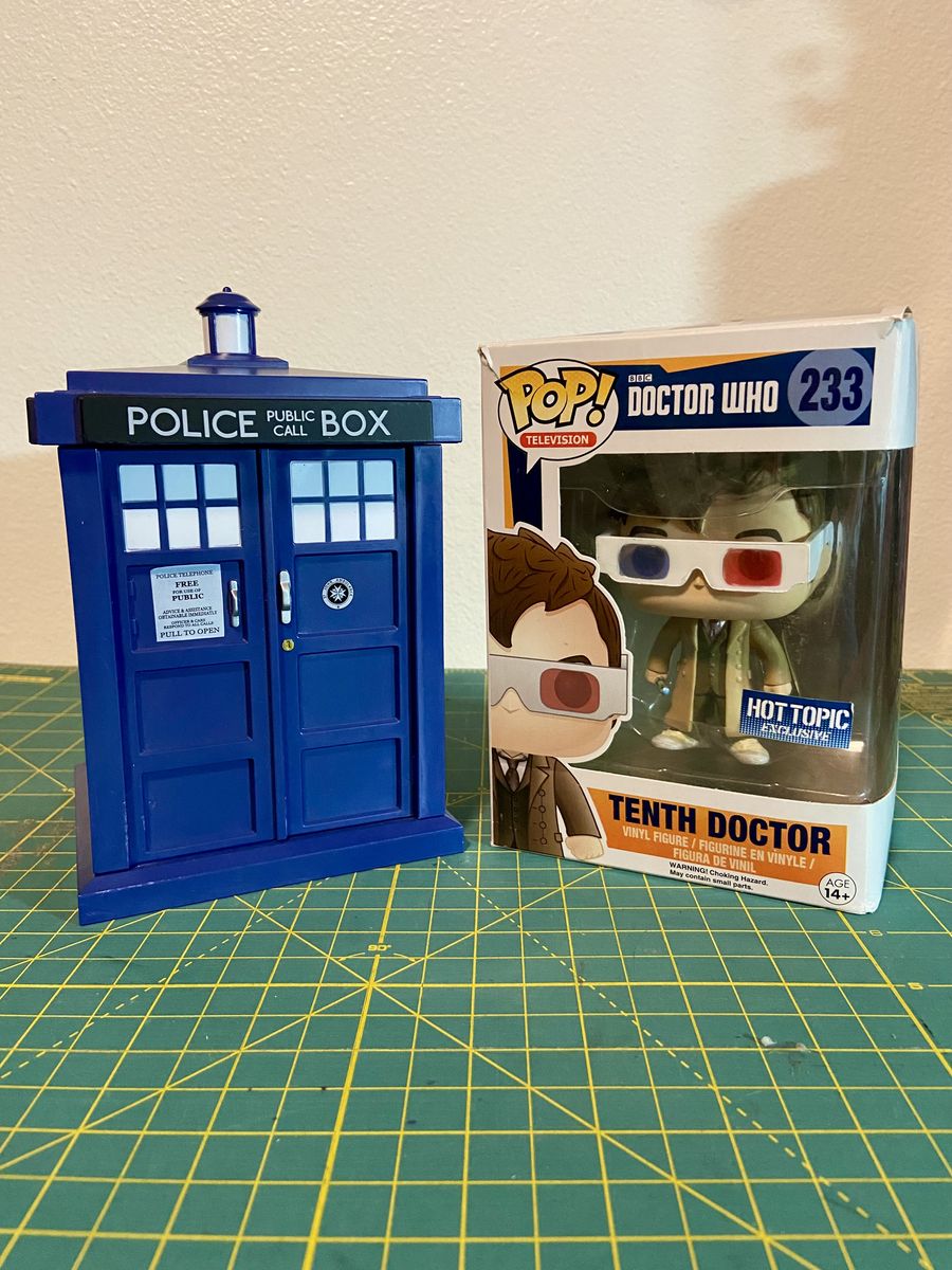 Funko Pop Doctor Who 10th Doctor #233 in Box & Tardis #227 Loose