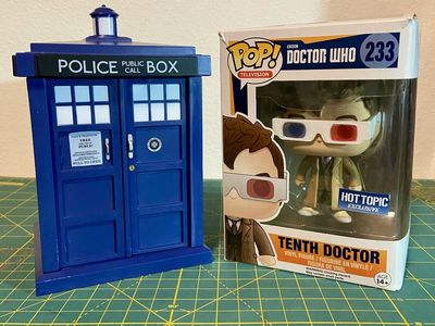 Funko Pop Doctor Who 10th Doctor #233 in Box & Tardis #227 Loose