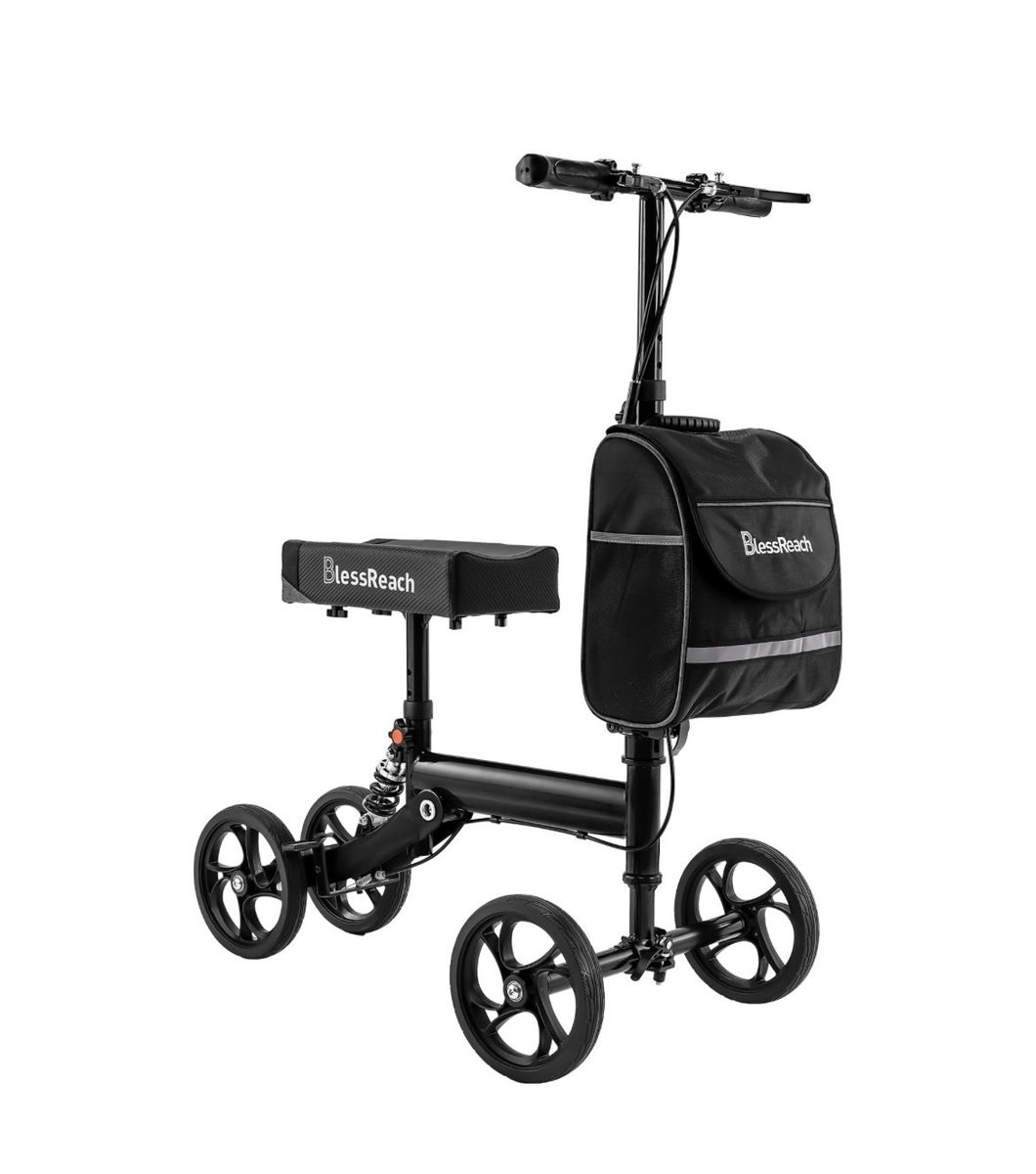 Brand New Fully Assembled Bless Reach Post Surgery Knee Scooter With Shock Absorber Fully Height Adjustable Model # WB 2105