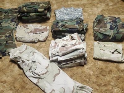 Lot of Size Large Military Camouflage Pants - Woodland, Desert, UCP - 27 pairs