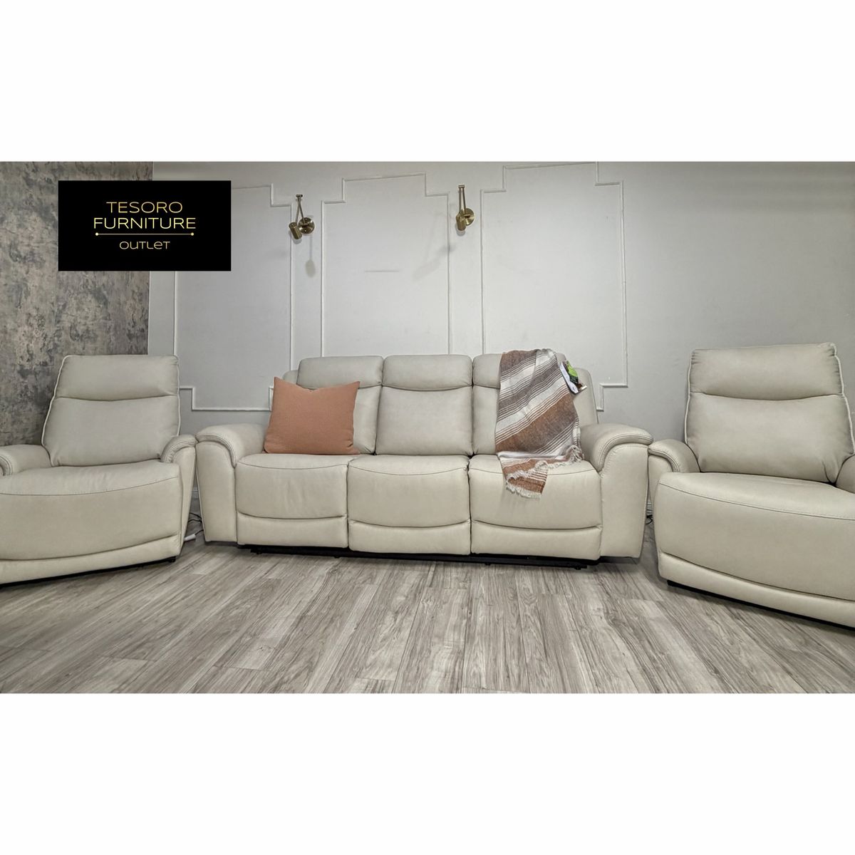 SANDERS RECLINER LEATHER SOFA SET