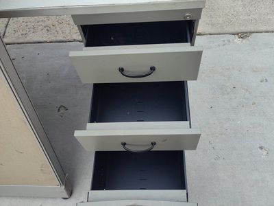 Metal Office Desk with Drawers