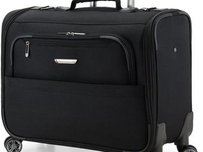 TRAVELER'S CHOICE CARRY-ON SOFTSIDE 8-WHEELED SPINNER GARMENT BAG LUGGAGE, BLACK, 21-INCH-NEW!!!