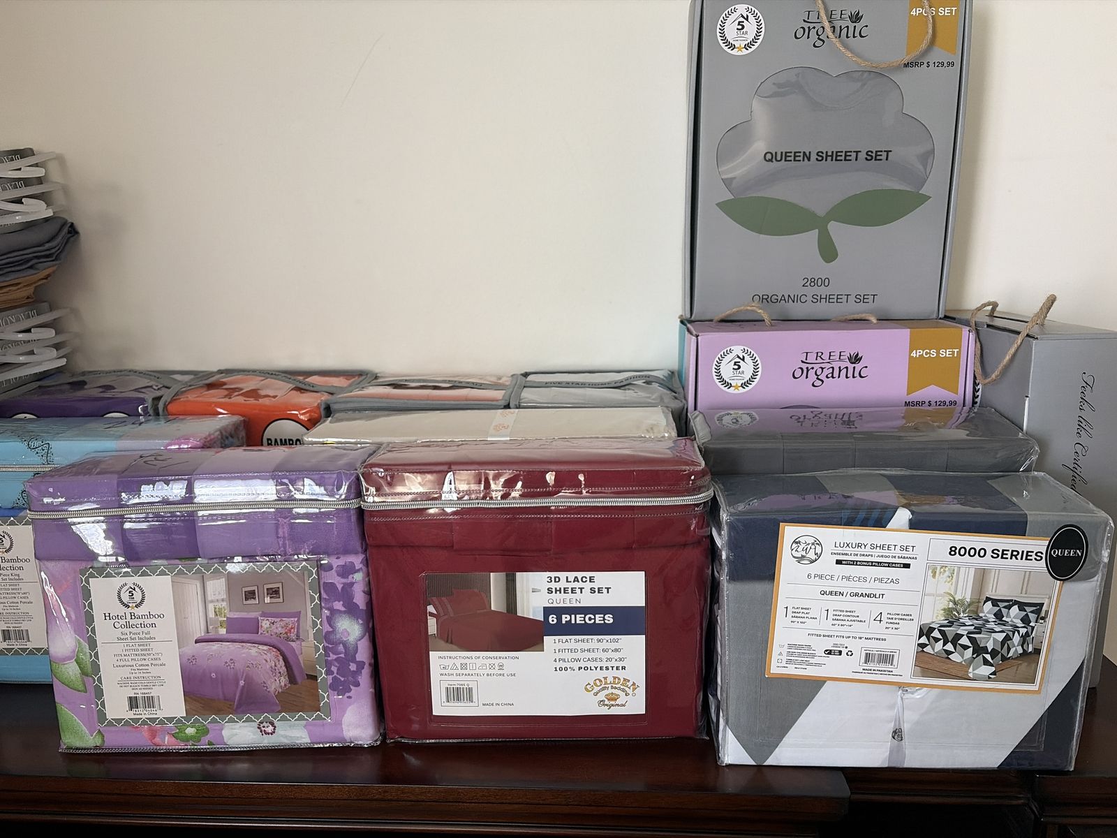 Queen high thread count bamboo sheet sets