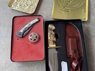 Uncle George Schrade Fixed Blade Knife & Schrade Texas Ranger 180 Years Commemorative Folding Knife Set