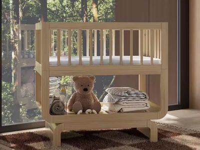 Storkcraft Santorini Driftwood 3‑in‑1 Convertible Bassinet – Solid Wood (New)