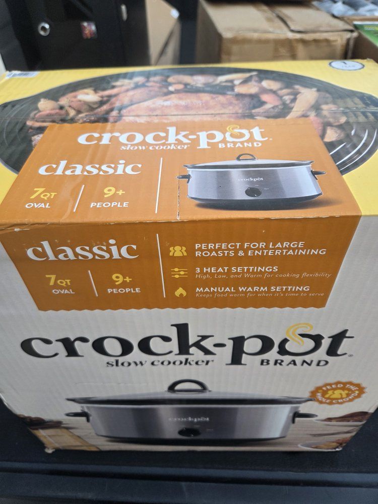 Crock-Pot Classic 7-Qt Oval Slow Cooker Charcoal Steel