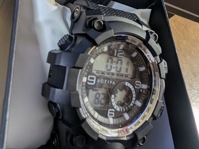 Activa Black Digital Sport Watch with Compass and Altimeter