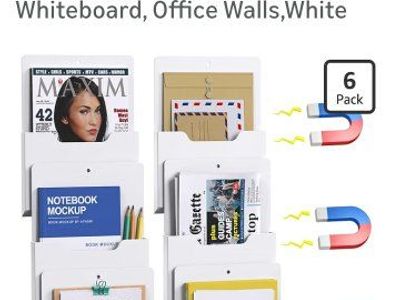 New in Box! 6pk Magnetic File Holder