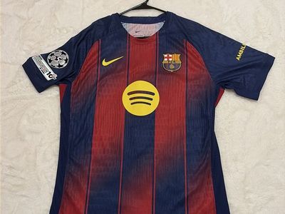 Nike FC Barcelona Lamine Yamal #10 Spotify Home Jersey - Men's/Unisex Blue/Red Player Version Size XL fits like L