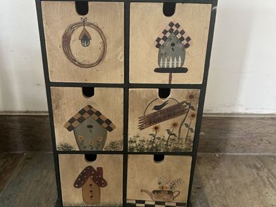 Rustic Country Mini 6-Drawer Cabinet / Organizer