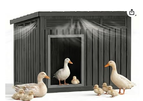 43'' Large Outdoor Duck House with Hydraulic Air Rod
