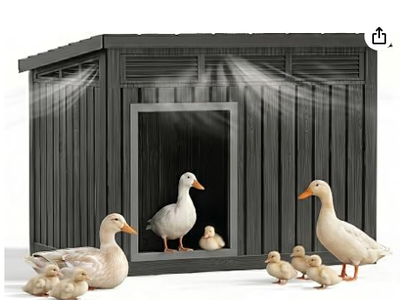 43'' Large Outdoor Duck House with Hydraulic Air Rod