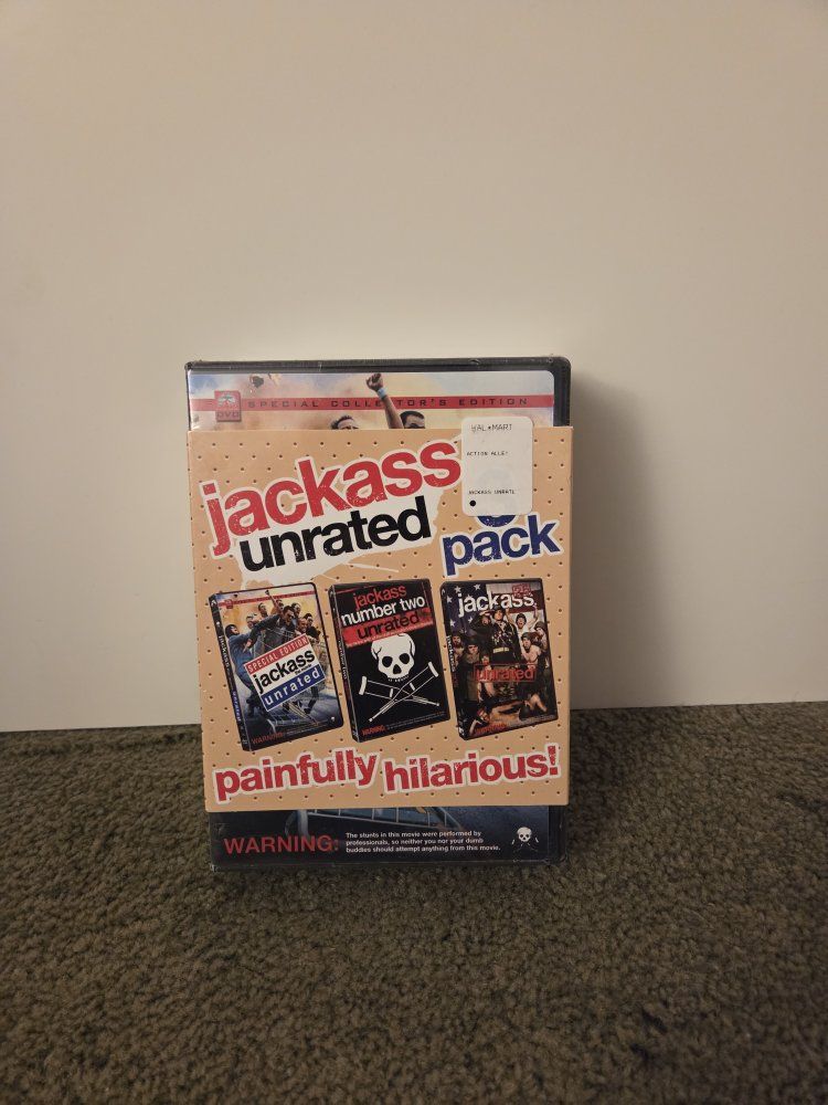 jackass unrated movie 1 2 and 3 brand new dvd set 