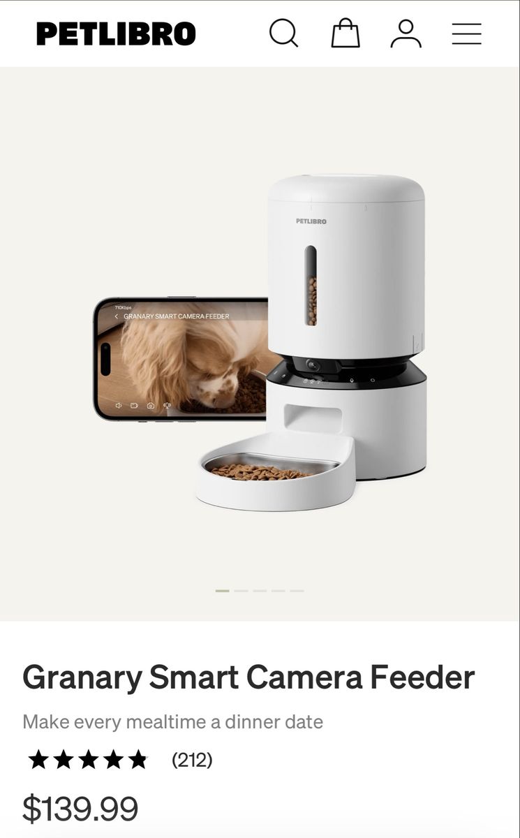 Petlibro Granary Smart Pet Feeder with 1080P Camera & WiFi App Control