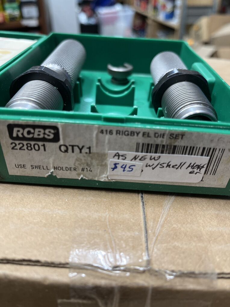 416 Rigby F L Die Set. With Shell Holder.